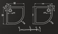 Roltechnik sprchová vanička FLAT ROUND 1000 x 1000 x 50 mm čtvrtkruh R550 bílá akrylátová 8000117